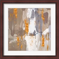 Framed 'Icescape Abstract Grey Gold III' border=