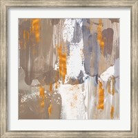 Framed 'Icescape Abstract Grey Gold III' border=