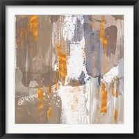 Framed 'Icescape Abstract Grey Gold III' border=