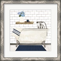 Framed 'Farmhouse Bath I Navy-Tub' border=