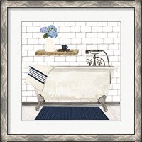 Framed 'Farmhouse Bath I Navy-Tub' border=