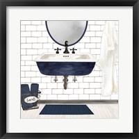 Framed Farmhouse Bath II Navy-Sink