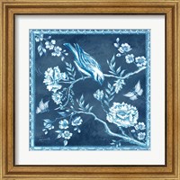 Framed 'Chinoiserie Tile Blue I' border=