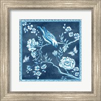 Framed 'Chinoiserie Tile Blue I' border=