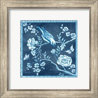 Framed 'Chinoiserie Tile Blue I' border=