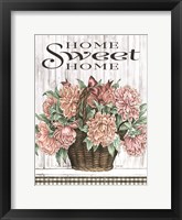 Framed Home Sweet Home Peonies