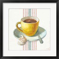 Wake Me Up Coffee IV with Stripes Framed Print