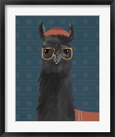 Framed Delightful Alpacas IV Blue