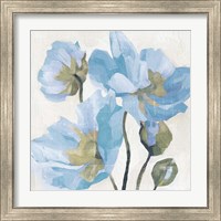 Framed 'Azure Peony I' border=