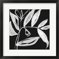 Framed 'Quirky White Leaves II' border=