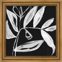 Framed 'Quirky White Leaves II' border=