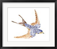 Framed Jeweled Barn Swallow I