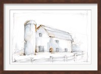 Framed Barnyard Pencil Sketch II