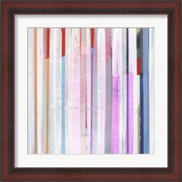 Framed 'Red Pink Stripes I' border=