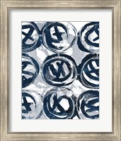 Framed 'Indigo Memory II' border=