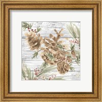 Framed 'Pinecone Lodge III' border=