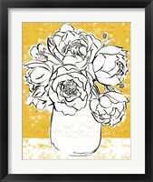 Framed 'Golden Peony I' border=