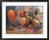 Framed Pumpkins on the Hearth