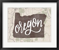 Framed Oregon Map