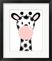 Framed Black Giraffe