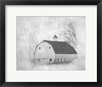 Framed 'White Barn II' border=