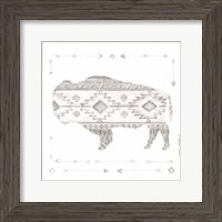 Framed 'Patterned Bison' border=