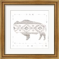 Framed 'Patterned Bison' border=