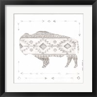 Framed 'Patterned Bison' border=