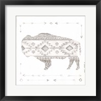 Framed 'Patterned Bison' border=