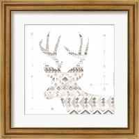 Framed 'Patterned Deer' border=