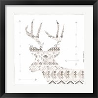 Framed 'Patterned Deer' border=