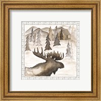 Framed 'Moose w/ Border' border=