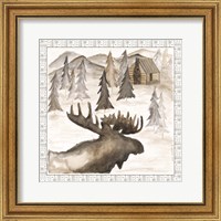 Framed 'Moose w/ Border' border=