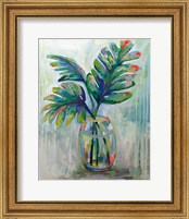 Framed 'Palm Leaves II Red' border=