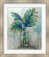 Framed 'Palm Leaves II Red' border=