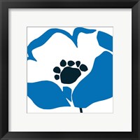 Framed 'Pop Art Floral II BLue' border=