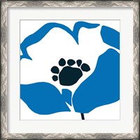 Framed 'Pop Art Floral II BLue' border=