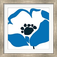 Framed 'Pop Art Floral II BLue' border=