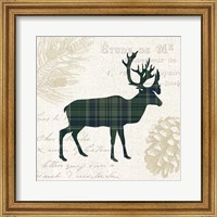 Framed 'Plaid Lodge I Navy Green' border=