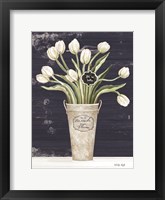 Tulips on Navy II Framed Print