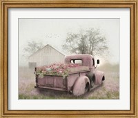 Framed Pink Flower Truck