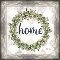 Framed 'Home Eucalyptus Wreath' border=