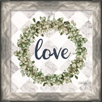 Framed 'Love Eucalyptus Wreath' border=