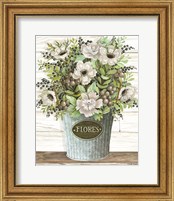 Framed 'Flores Galvanized Bucket' border=