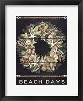 Framed Beach Days Shell Wreath