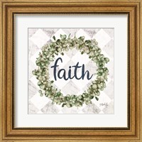 Framed 'Faith Eucalyptus Wreath' border=