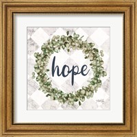 Framed 'Hope Eucalyptus Wreath' border=