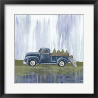 Blue Garden Truck Framed Print