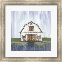 Framed 'White Garden Barn' border=