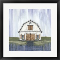 Framed White Garden Barn